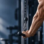 Extensión de tríceps en polea alta, detalle del brazo